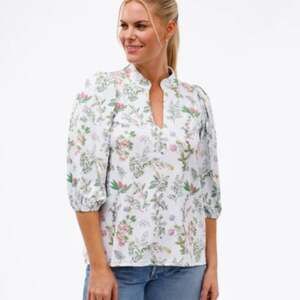 Smith & Quinn Eliza Top Botanical Print White Green size XL